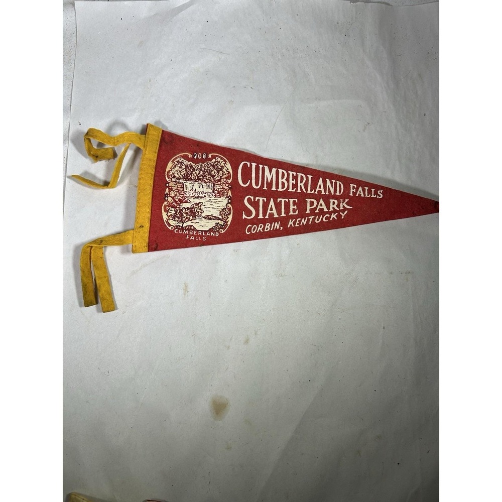 Vintage Cumberland Falls State Park Corbin Kentucky KY Pennant Advertising Flag